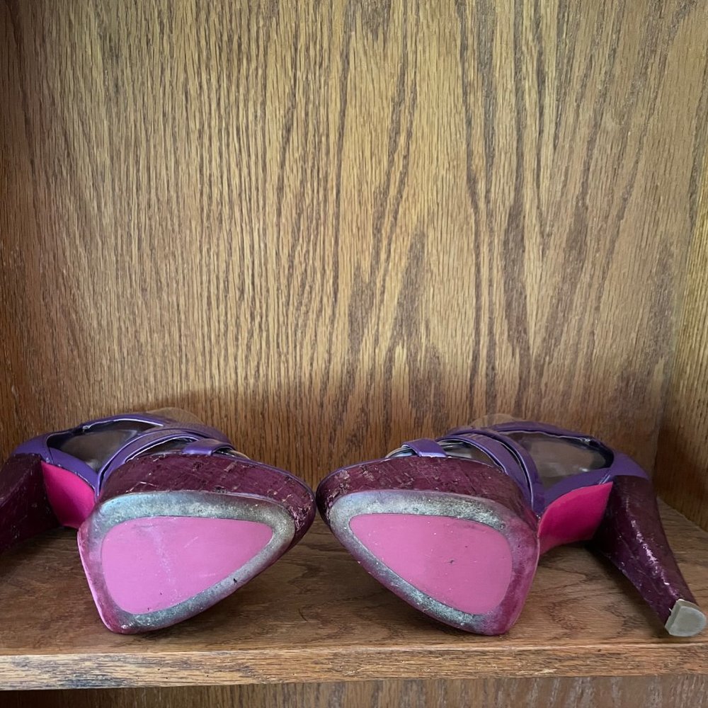 Miu Miu Criss Cross Platform Cork Heel Sandals - image 2